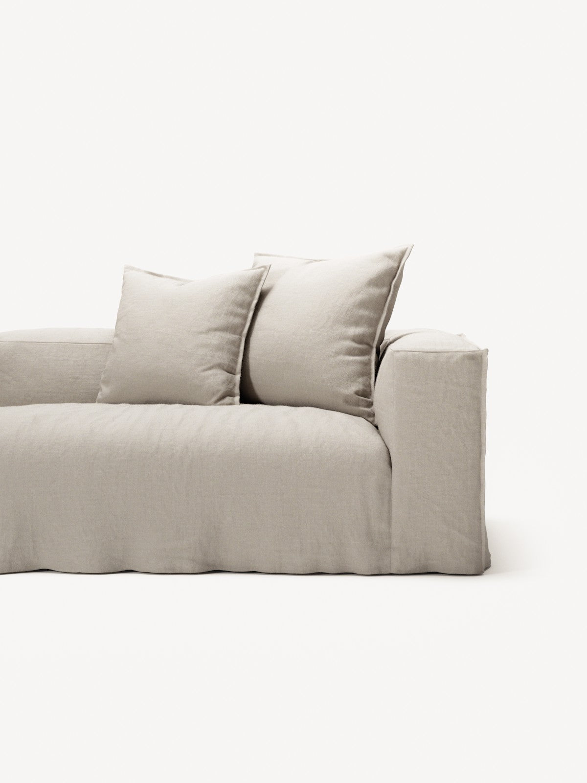 NOMAD - 4 Seater with Pouf - Pure Linen Off-White