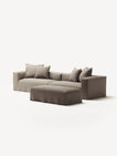 NOMAD - 4 Seater with Pouf - Pure Linen Pale Gray