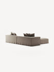 NOMAD - 4 Seater with Pouf - Pure Linen Pale Gray