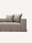 NOMAD - 4 Seater with Pouf - Pure Linen Pale Gray