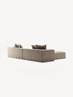 NOMAD - 4 Seater with Pouf - Pure Linen Sandy Beige
