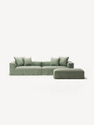 NOMAD - 4 Seater with Pouf - Pure Linen Vivid Green