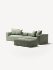 NOMAD - 4 Seater with Pouf - Pure Linen Vivid Green