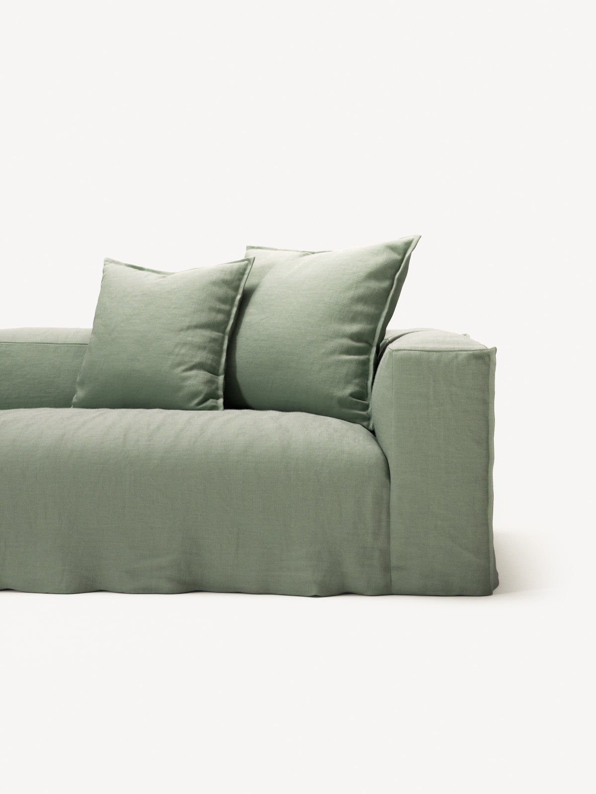 NOMAD - 4 Seater with Pouf - Pure Linen Vivid Green