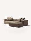 NOMAD - 4 Seater with Pouf - Pure Linen Natural