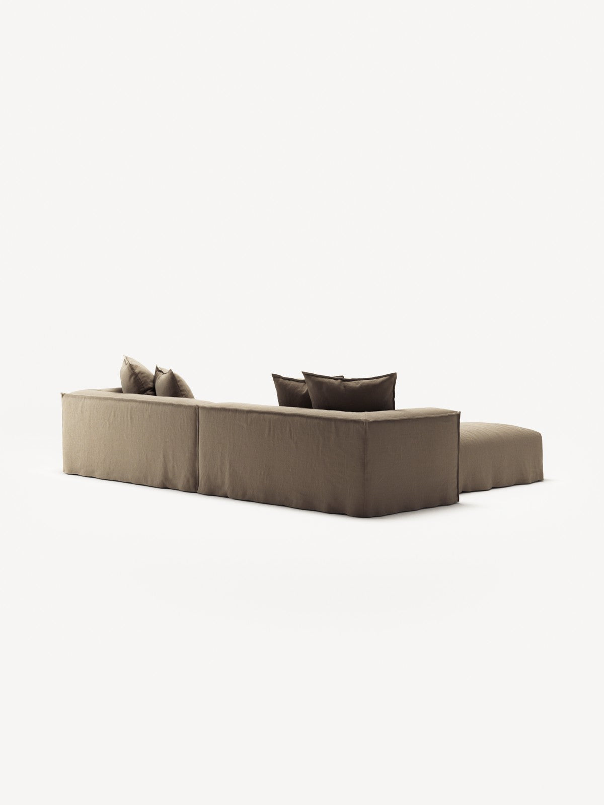 NOMAD - 4 Seater with Pouf - Pure Linen Natural