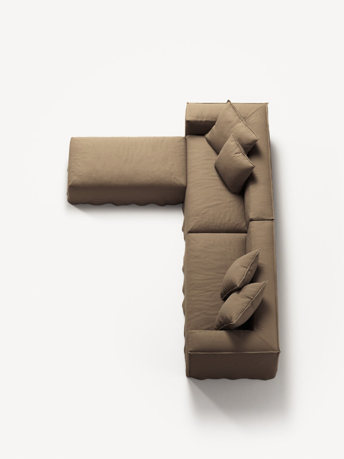 NOMAD - 4 Seater with Pouf - Pure Linen Natural