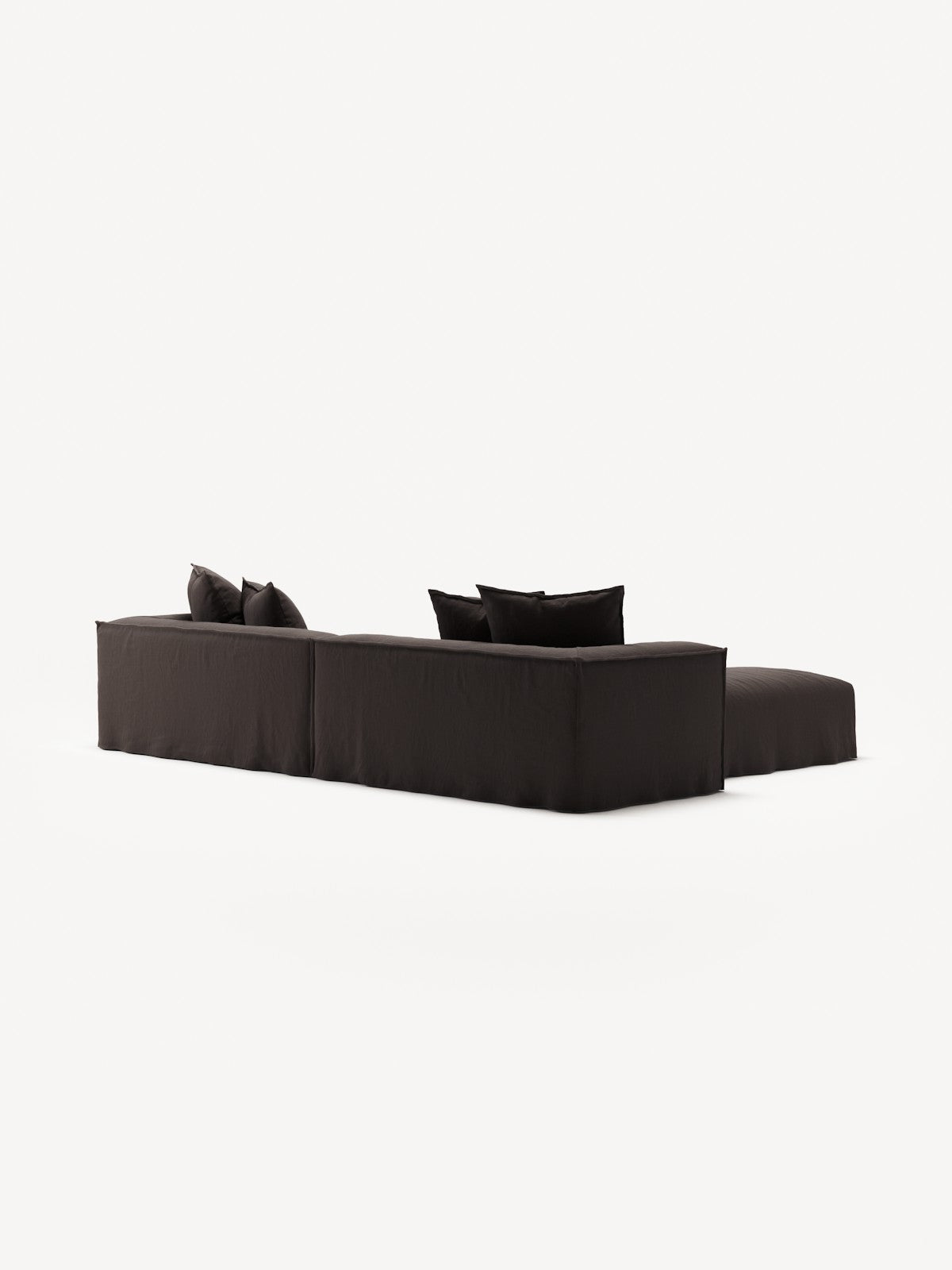 NOMAD - 4 Seater with Pouf - Pure Linen Truffle Brown