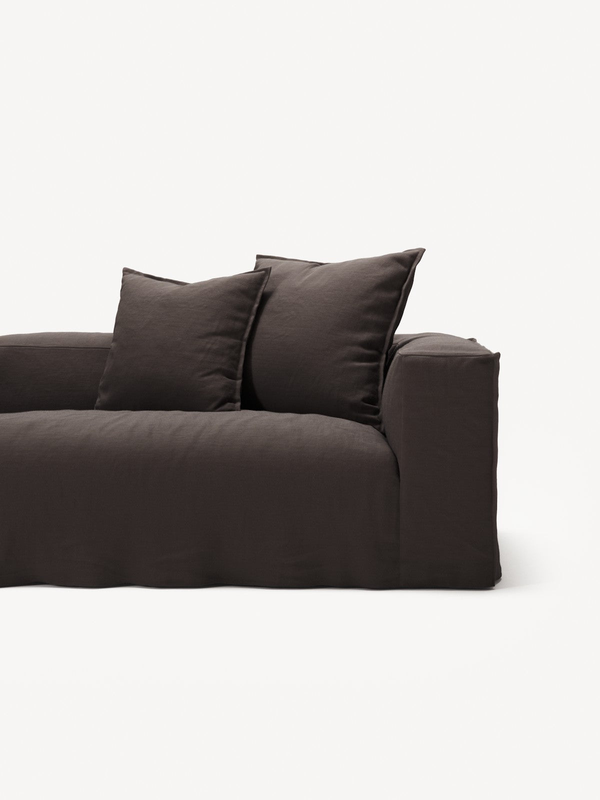 NOMAD - 4 Seater with Pouf - Pure Linen Truffle Brown