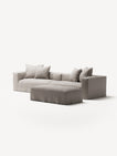 NOMAD - 4 Seater with Pouf - Textured Blend Beige