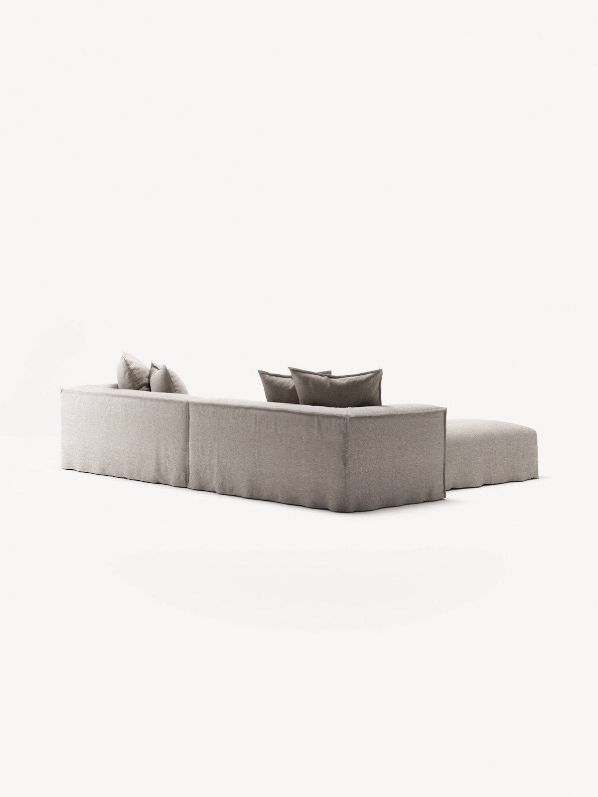 NOMAD - 4 Seater with Pouf - Textured Blend Beige