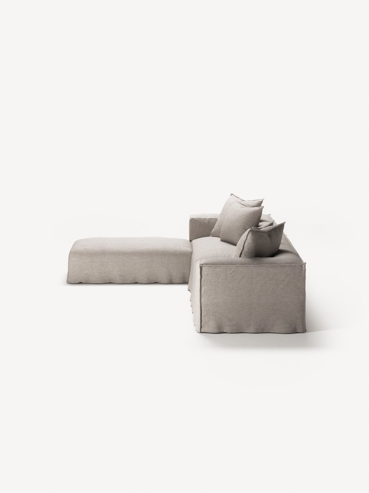 NOMAD - 4 Seater with Pouf - Textured Blend Beige