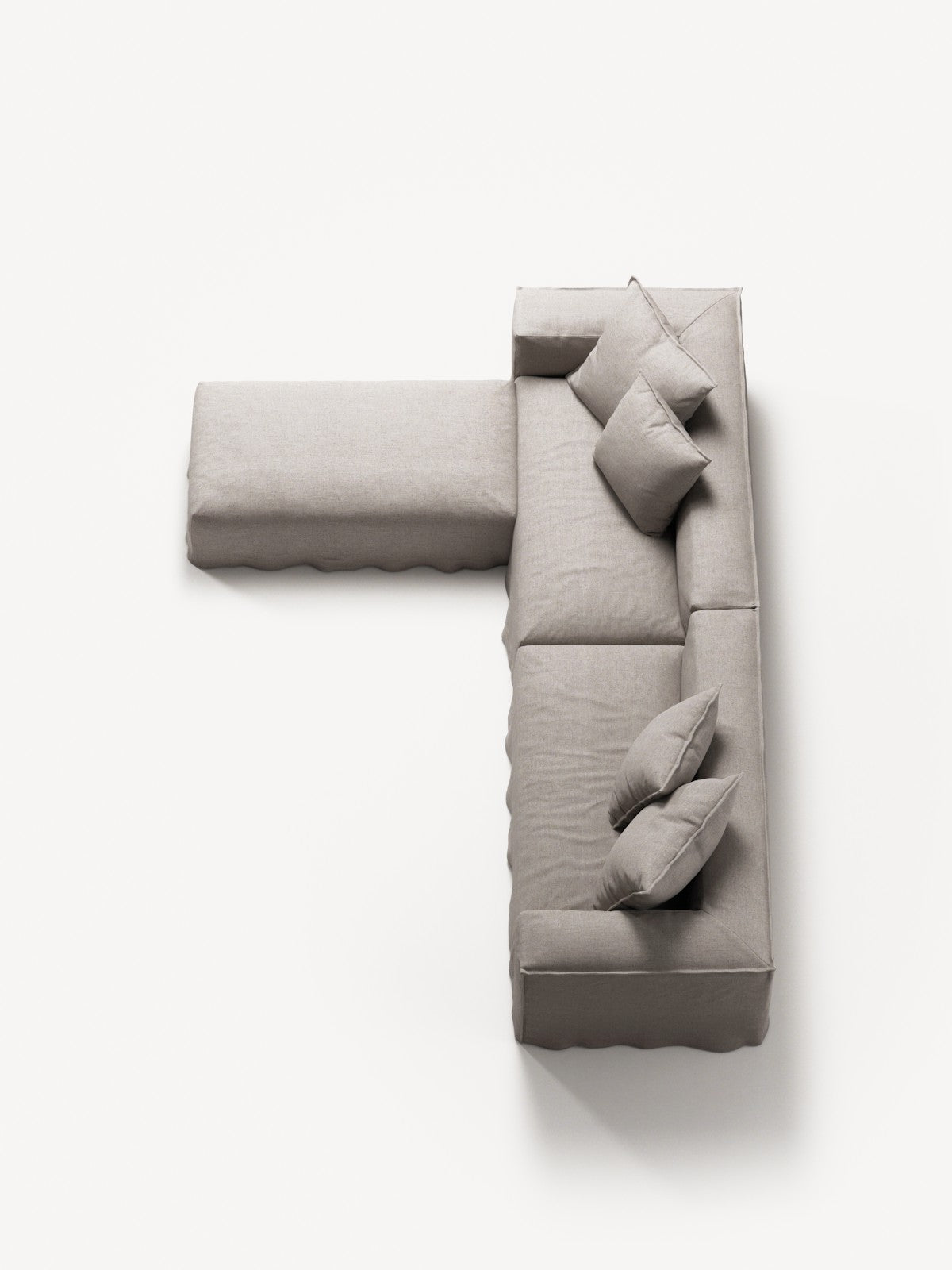 NOMAD - 4 Seater with Pouf - Textured Blend Beige