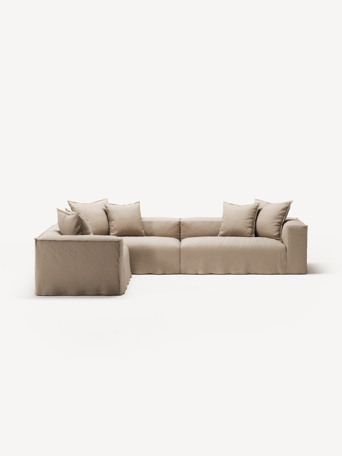 NOMAD - 5 Seat Corner - Left - Brushed Cotton Sandy Beige