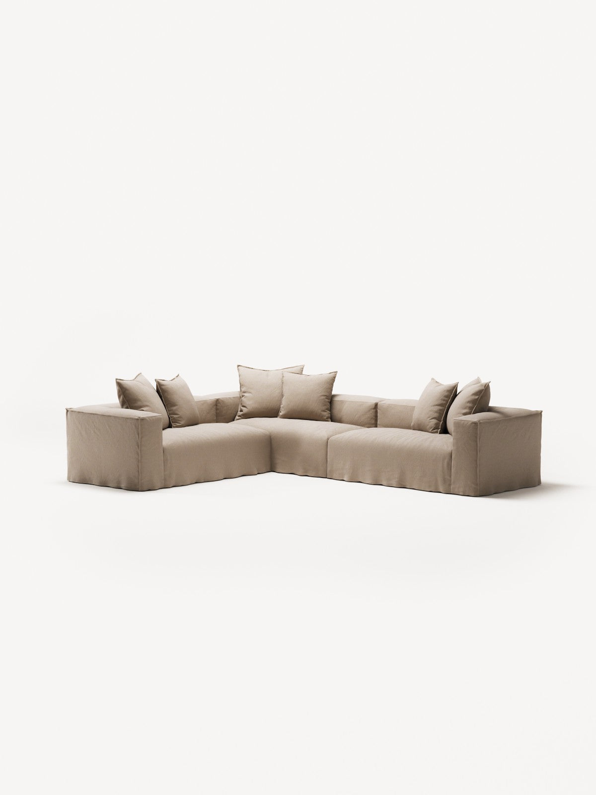 NOMAD - 5 Seat Corner - Left - Brushed Cotton Sandy Beige