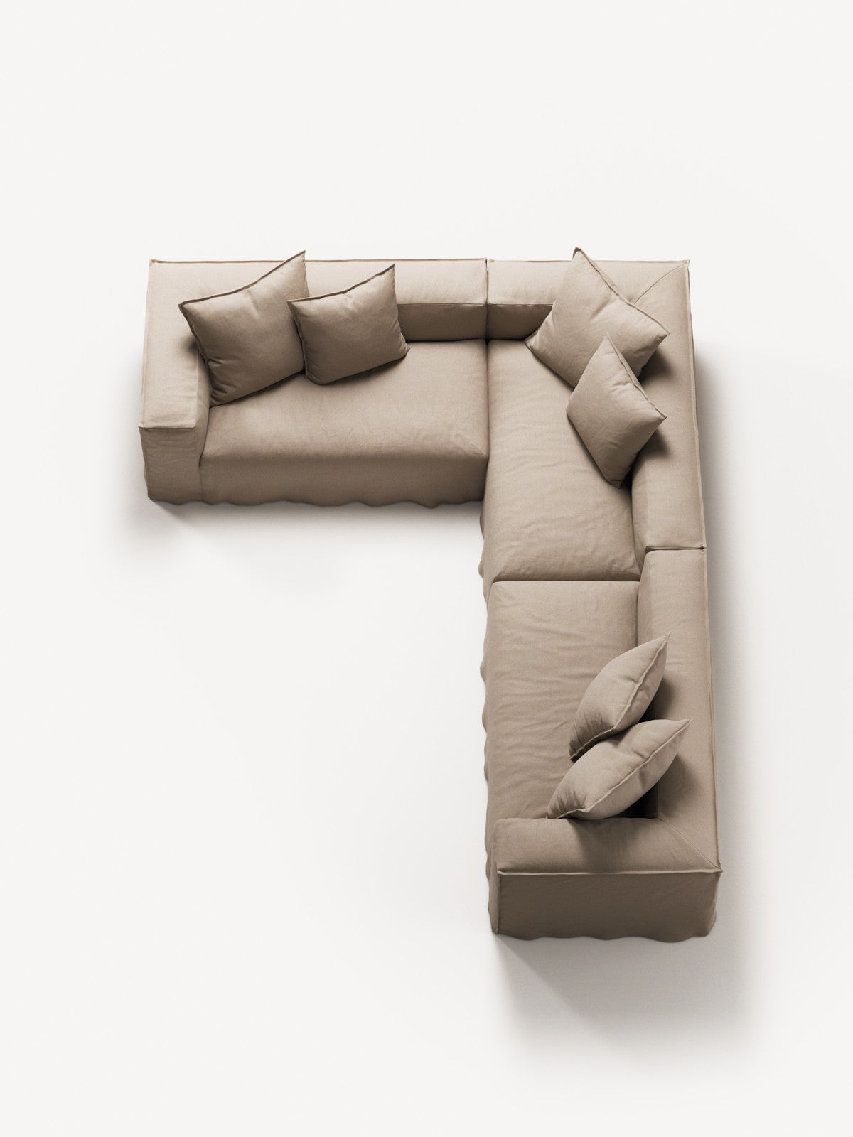 NOMAD - 5 Seat Corner - Left - Brushed Cotton Sandy Beige