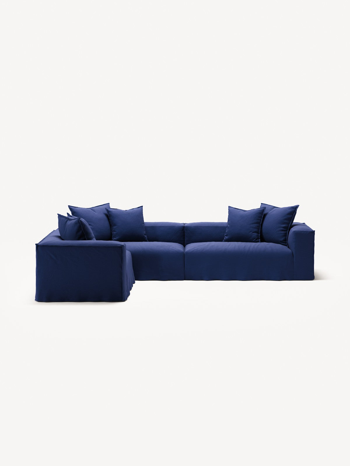 NOMAD - 5 Seat Corner - Left - Brushed Cotton Dark Blue