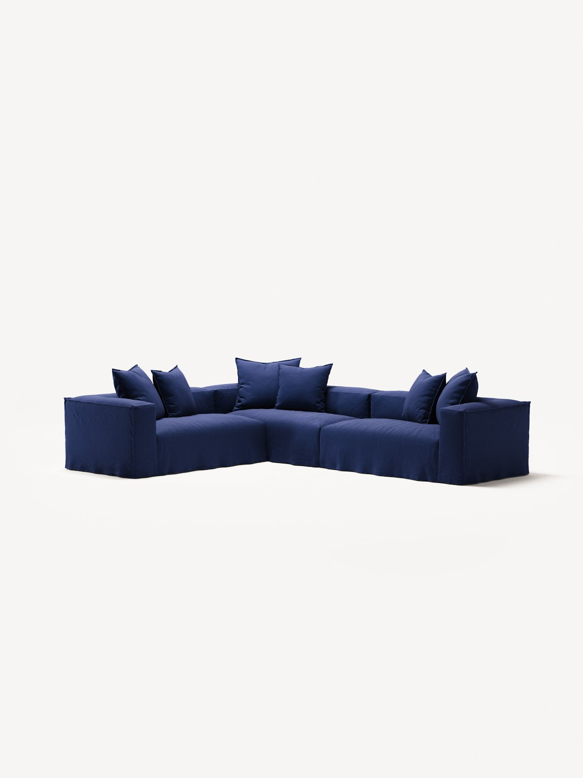 NOMAD - 5 Seat Corner - Left - Brushed Cotton Dark Blue