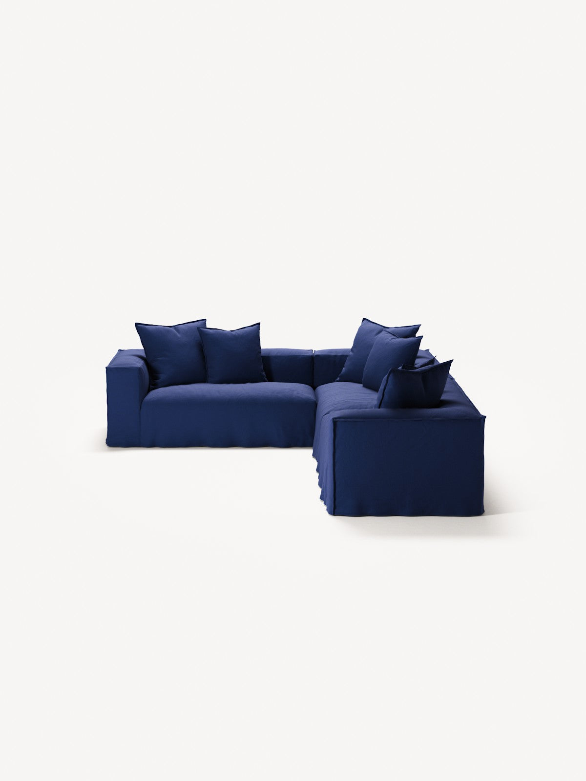 NOMAD - 5 Seat Corner - Left - Brushed Cotton Dark Blue