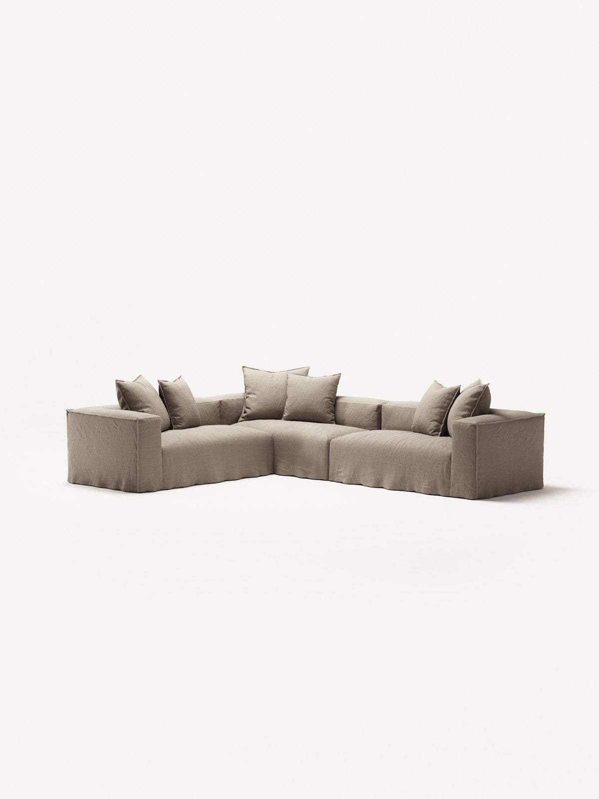 NOMAD - 5 Seat Corner - Left - Pure Linen Sandy Beige
