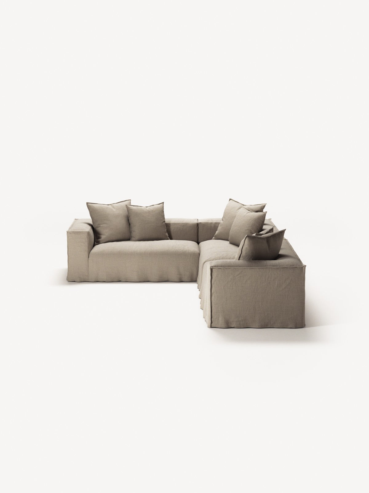 NOMAD - 5 Seat Corner - Left - Pure Linen Sandy Beige