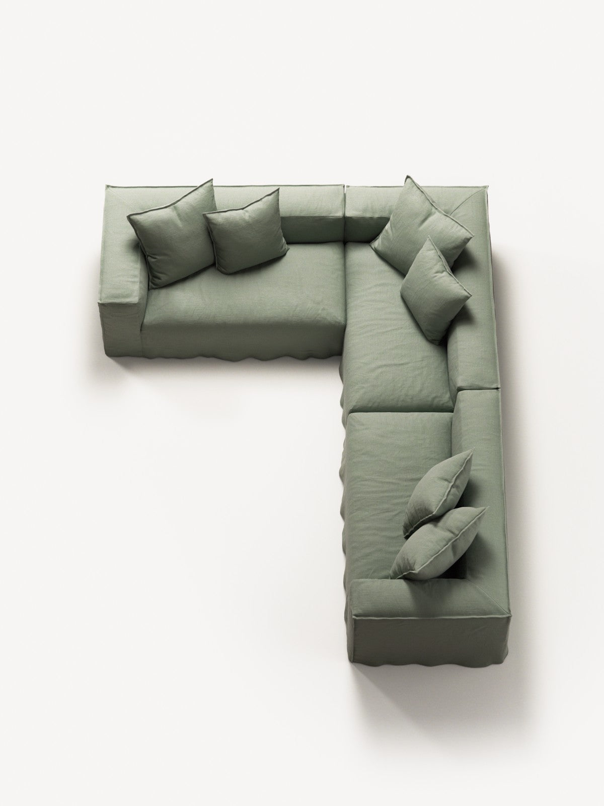 NOMAD - 5 Seat Corner - Left - Pure Linen Vivid Green