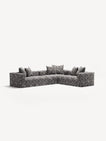 NOMAD - 5 Seat Corner - Right - Chenille Jacquard Zebra Black White