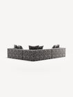 NOMAD - 5 Seat Corner - Right - Chenille Jacquard Zebra Black White