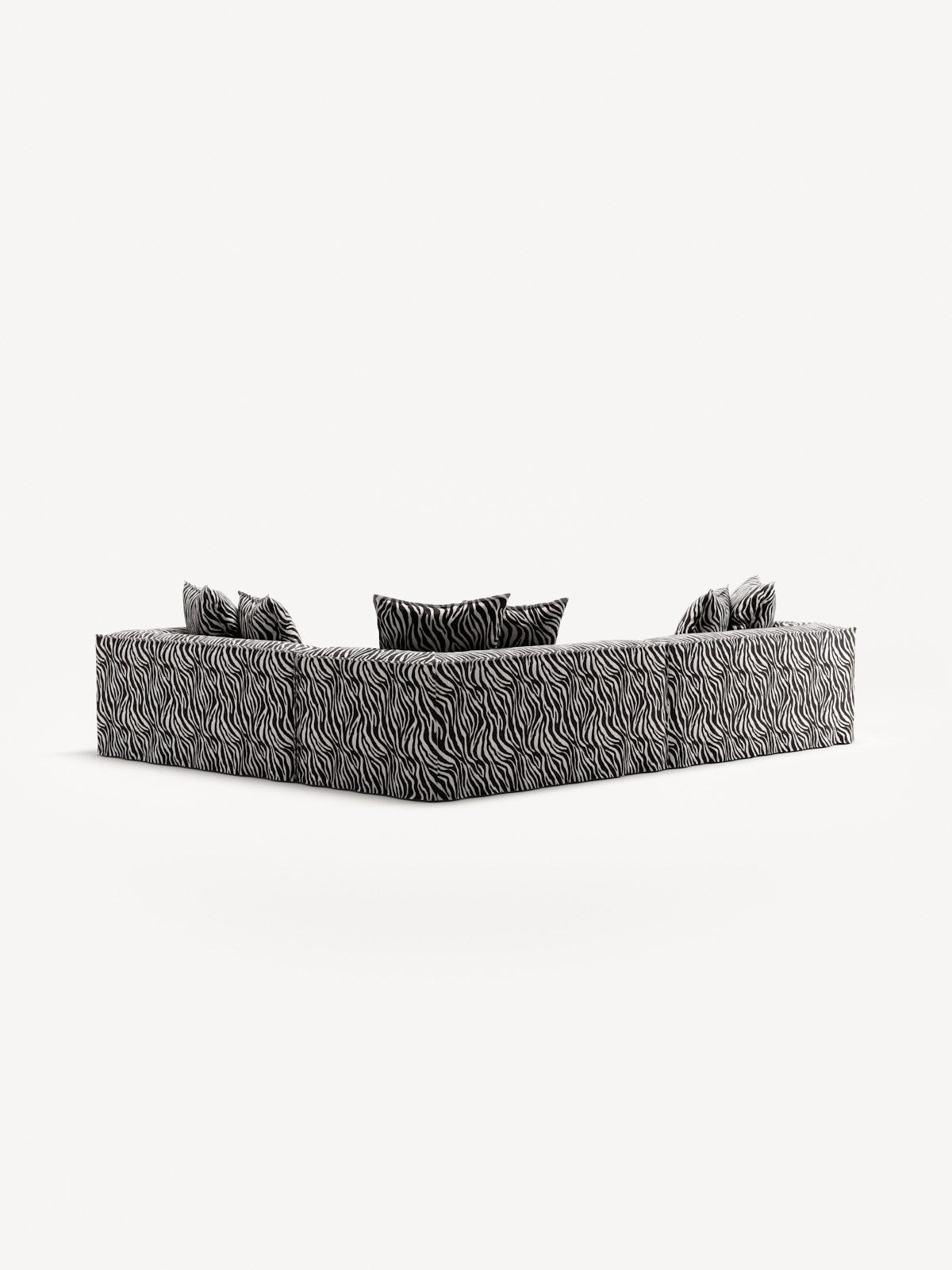 NOMAD - 5 Seat Corner - Right - Chenille Jacquard Zebra Black White