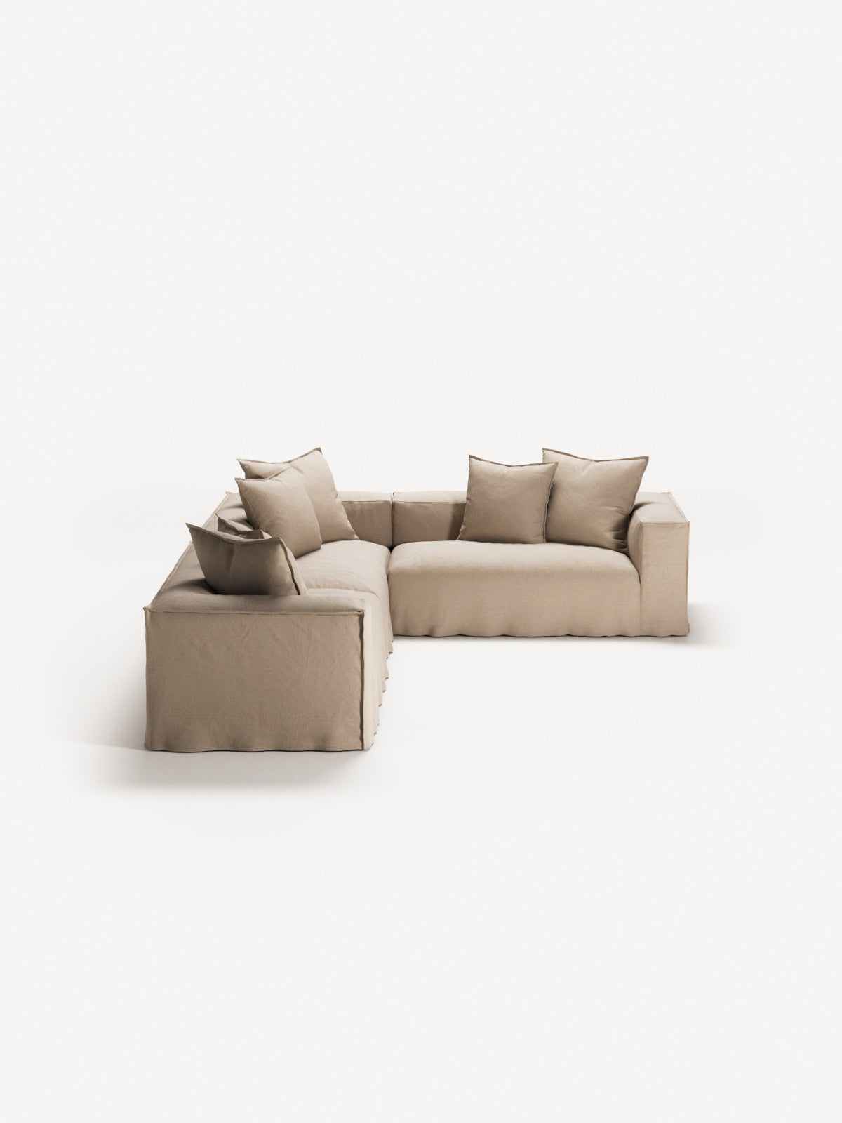 NOMAD - 5 Seat Corner - Right - Brushed Cotton Sandy Beige