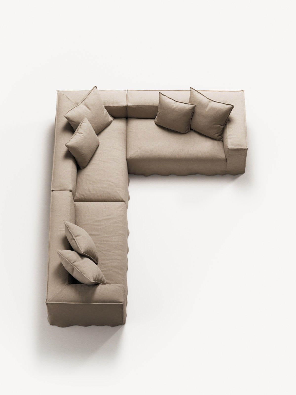 NOMAD - 5 Seat Corner - Right - Brushed Cotton Sandy Beige