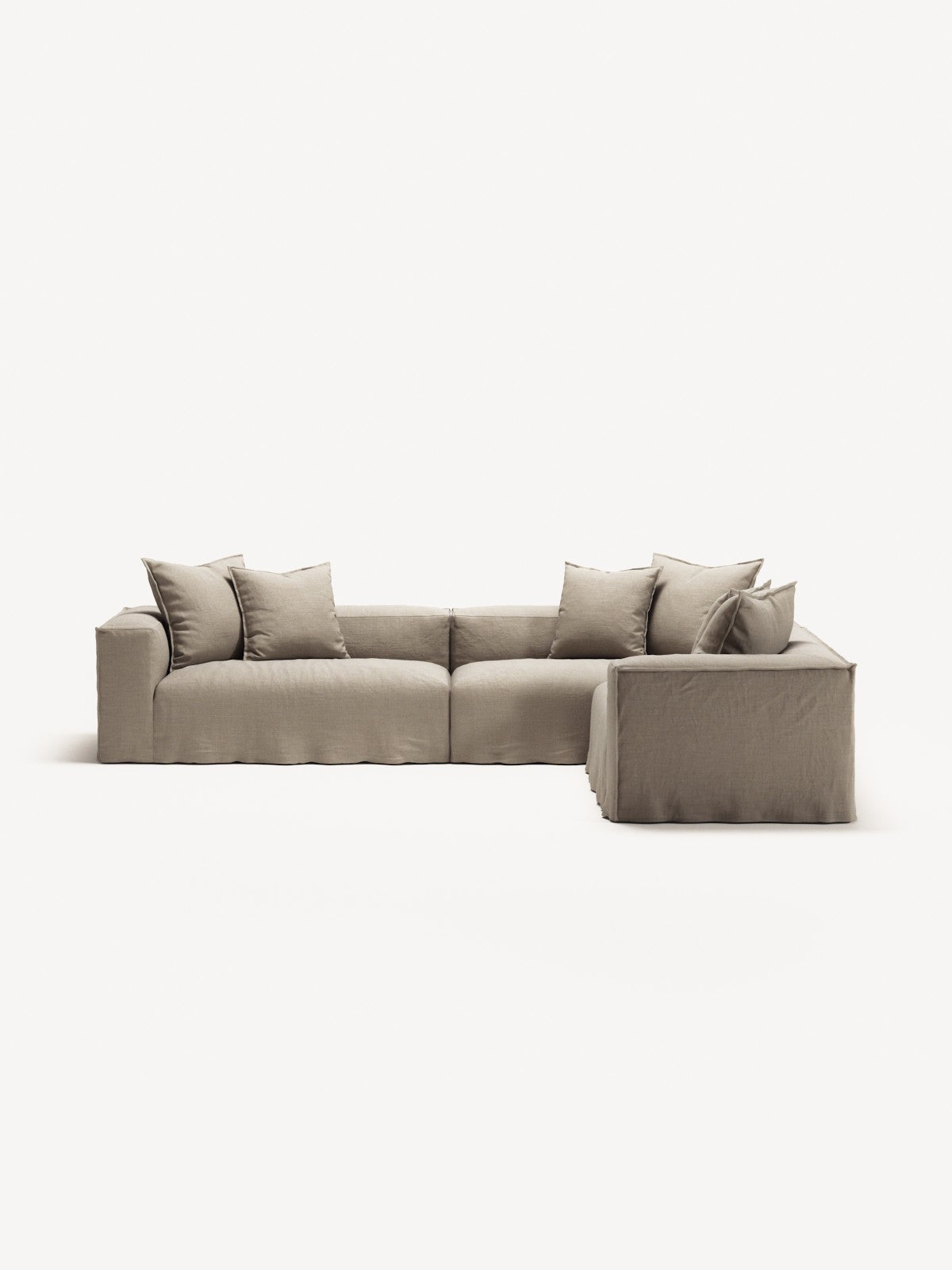 NOMAD - 5 Seat Corner - Right - Pure Linen Sandy Beige