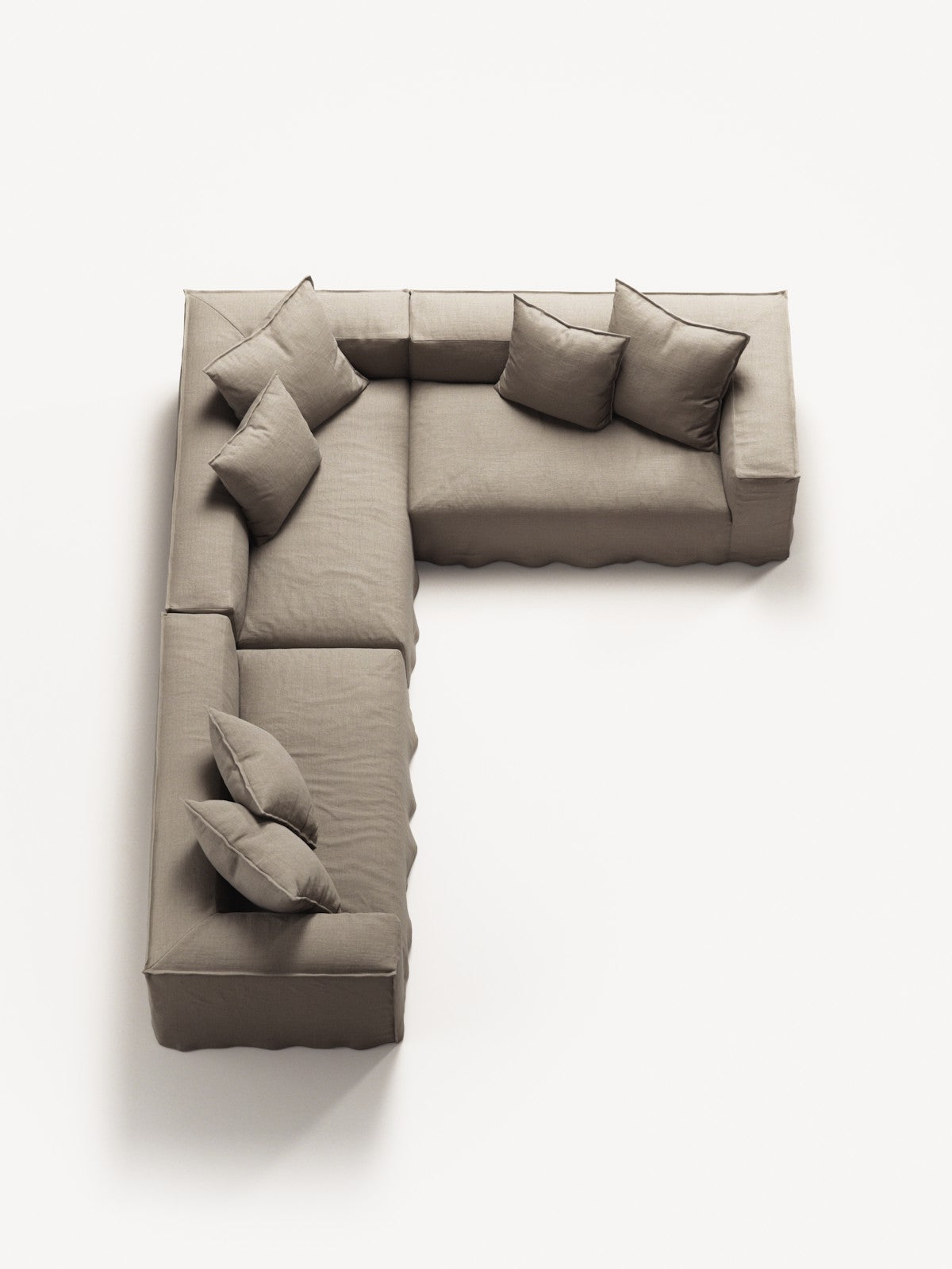 NOMAD - 5 Seat Corner - Right - Pure Linen Sandy Beige