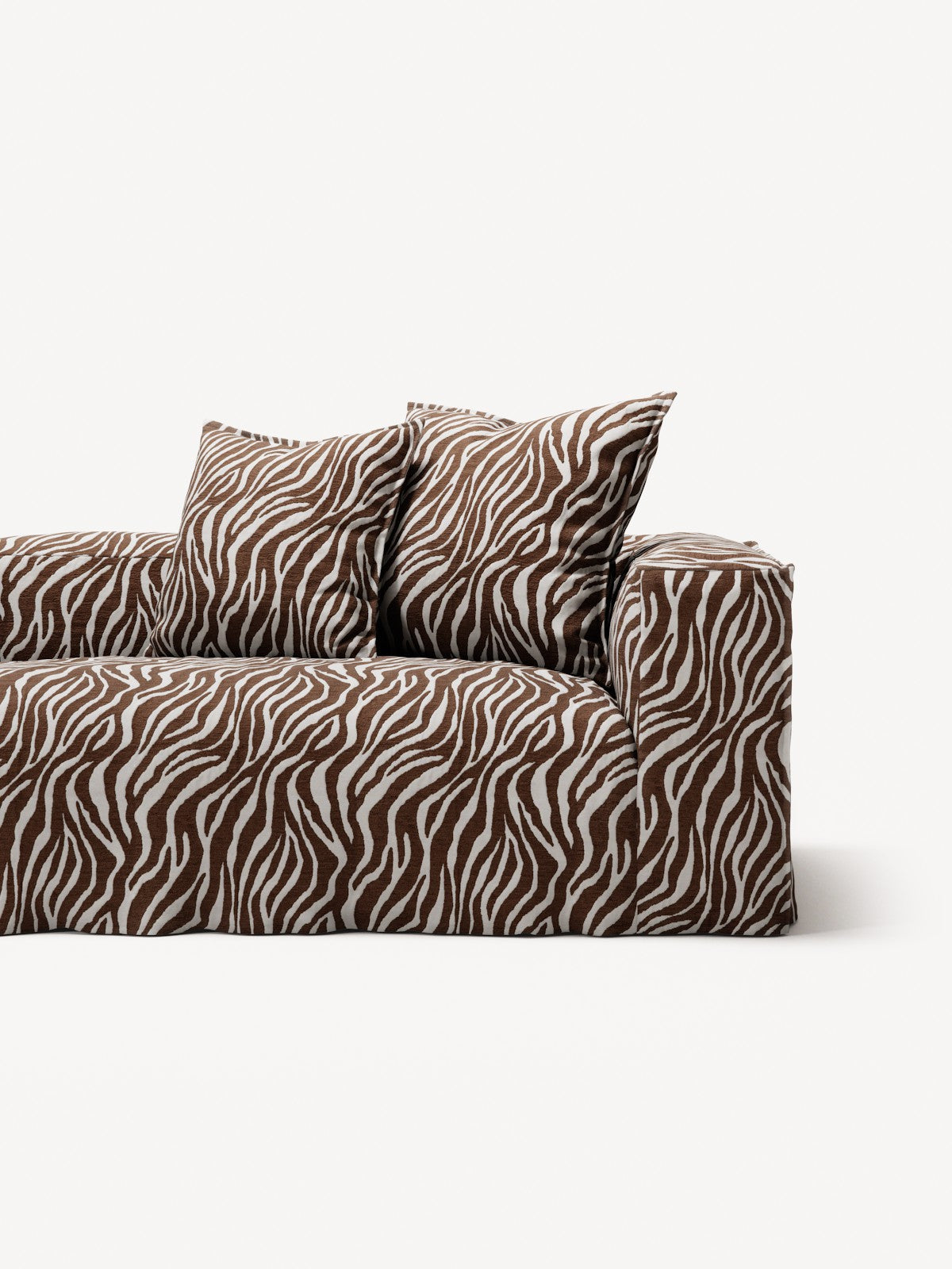 NOMAD - 5 Seat - Chenille Jacquard Zebra Brown White