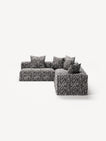 NOMAD - 5 Seat corner with open end - Left - Chenille Jacquard Zebra Black White