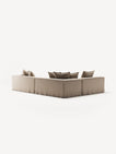 NOMAD - 5 Seat corner with open end - Left - Brushed Cotton Sandy Beige