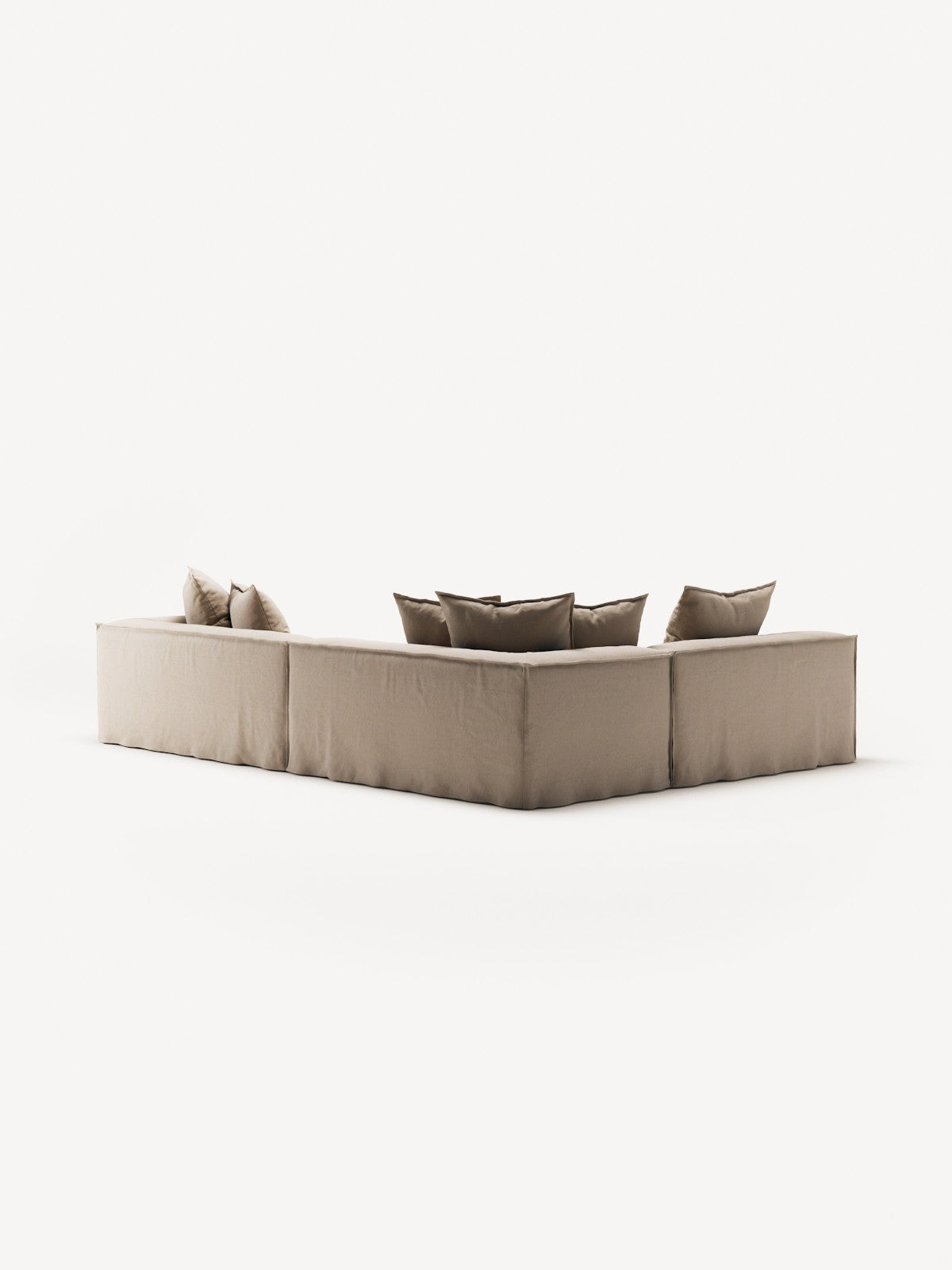 NOMAD - 5 Seat corner with open end - Left - Brushed Cotton Sandy Beige