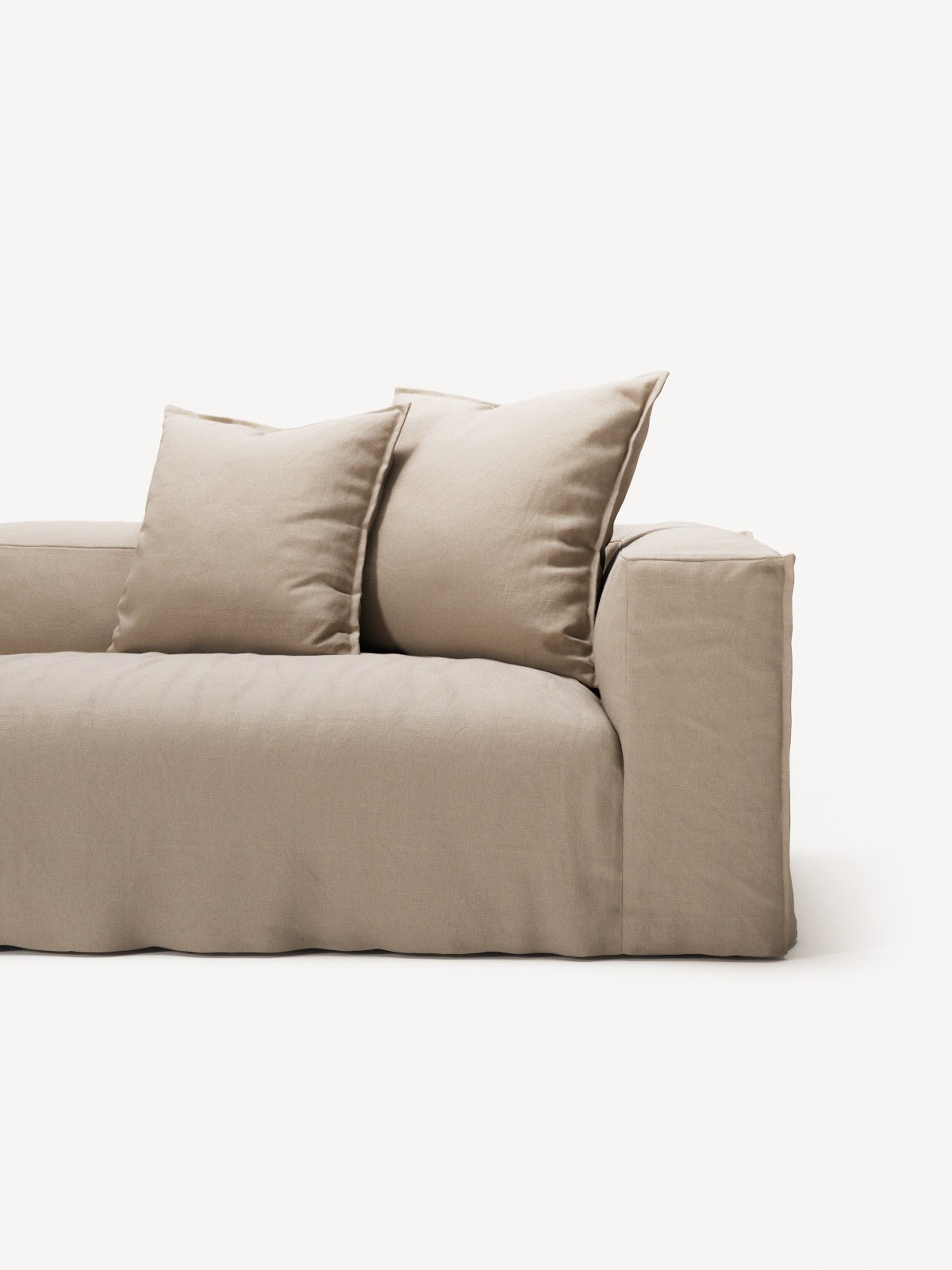 NOMAD - 5 Seat corner with open end - Left - Brushed Cotton Sandy Beige