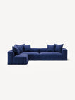 NOMAD - 5 Seat corner with open end - Left - Brushed Cotton Dark Blue