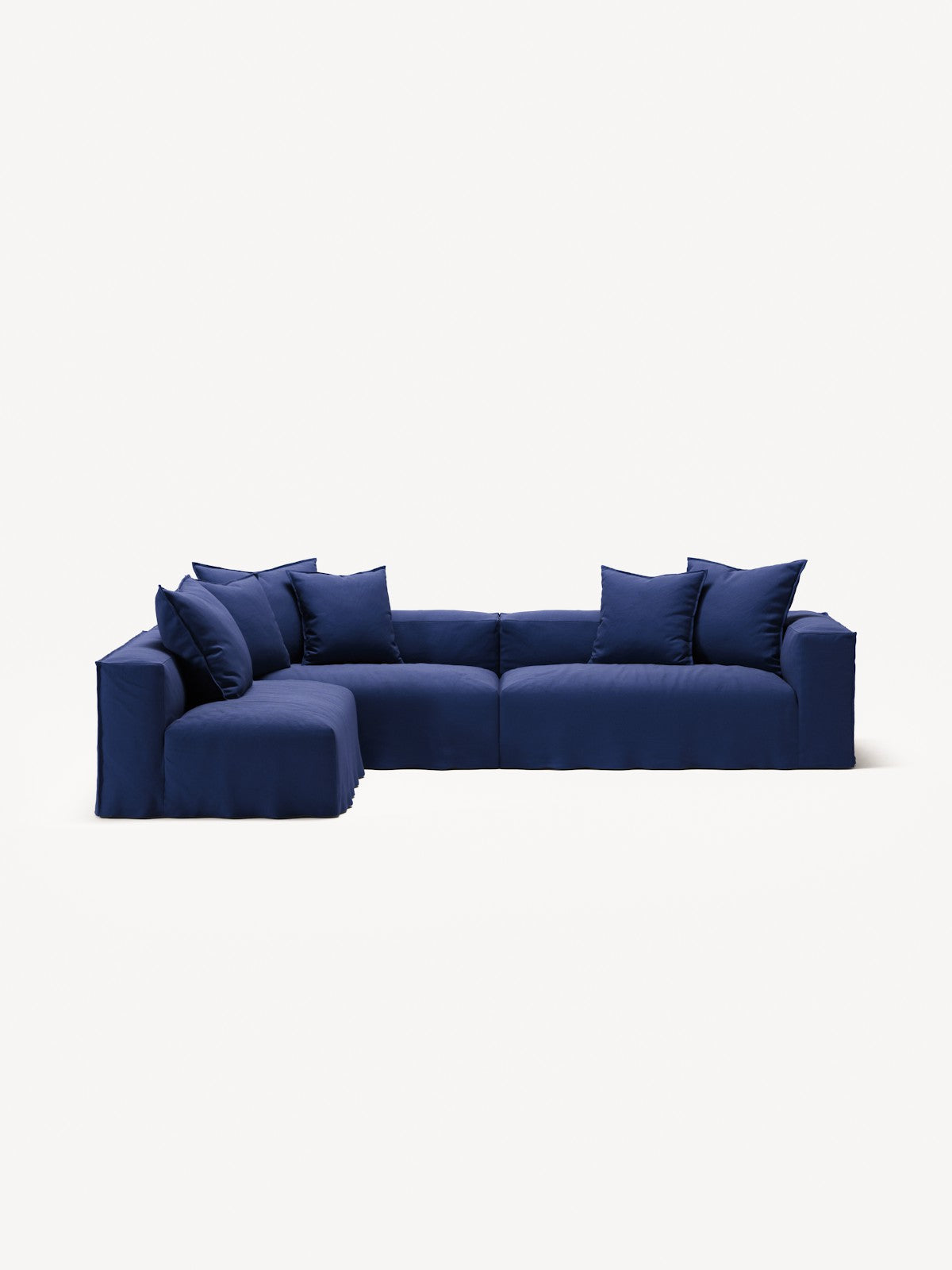 NOMAD - 5 Seat corner with open end - Left - Brushed Cotton Dark Blue