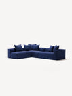 NOMAD - 5 Seat corner with open end - Left - Brushed Cotton Dark Blue