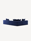 NOMAD - 5 Seat corner with open end - Left - Brushed Cotton Dark Blue