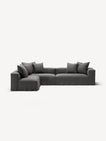 NOMAD - 5 Seat corner with open end - Left - Brushed Cotton Dark Gray