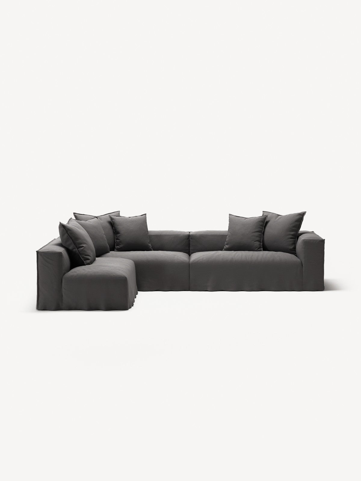 NOMAD - 5 Seat corner with open end - Left - Brushed Cotton Dark Gray