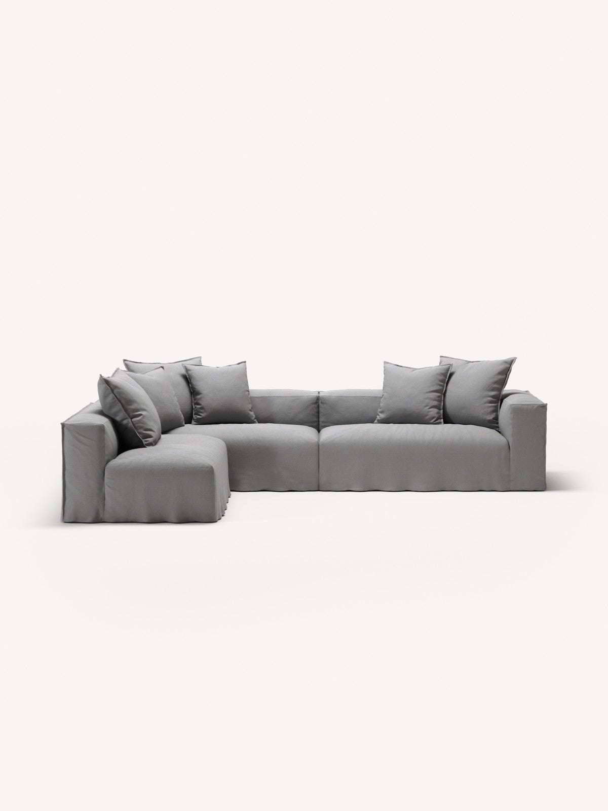 NOMAD - 5 Seat corner with open end - Left - Brushed Cotton Light Gray