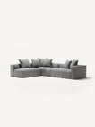 NOMAD - 5 Seat corner with open end - Left - Brushed Cotton Light Gray