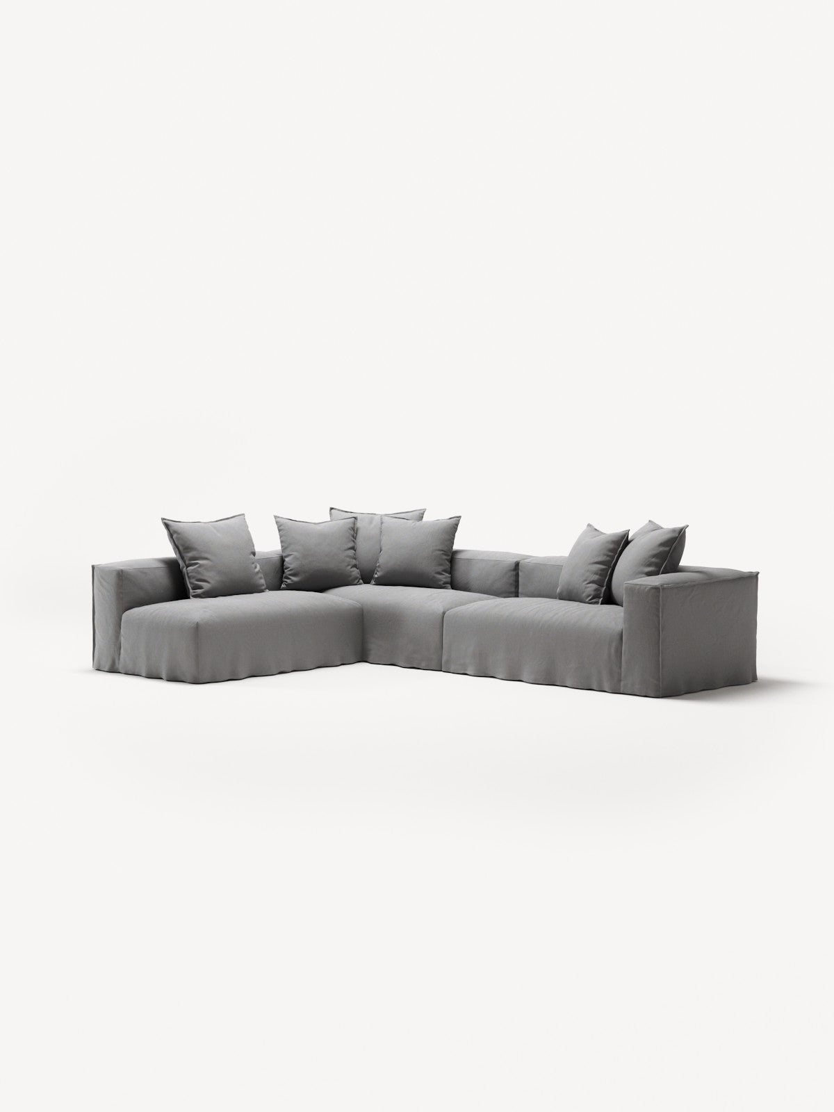 NOMAD - 5 Seat corner with open end - Left - Brushed Cotton Light Gray