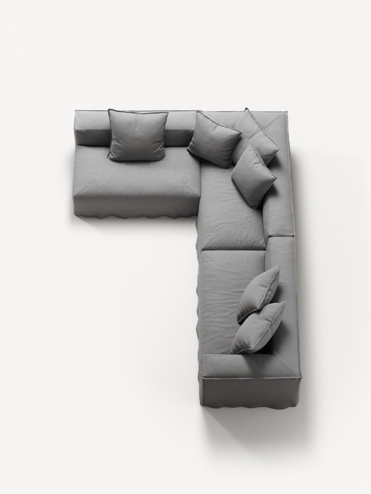 NOMAD - 5 Seat corner with open end - Left - Brushed Cotton Light Gray