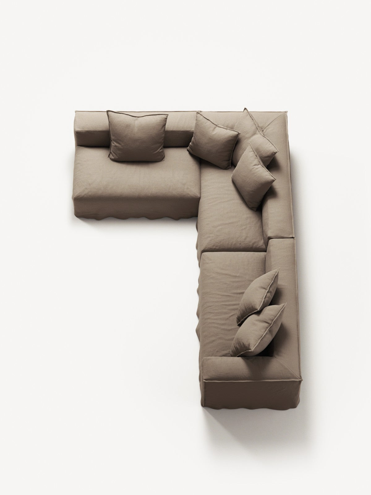 NOMAD - 5 Seat corner with open end - Left - Pure Linen Pale Gray
