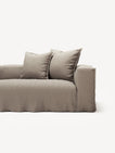 NOMAD - 5 Seat corner with open end - Left - Pure Linen Pale Gray